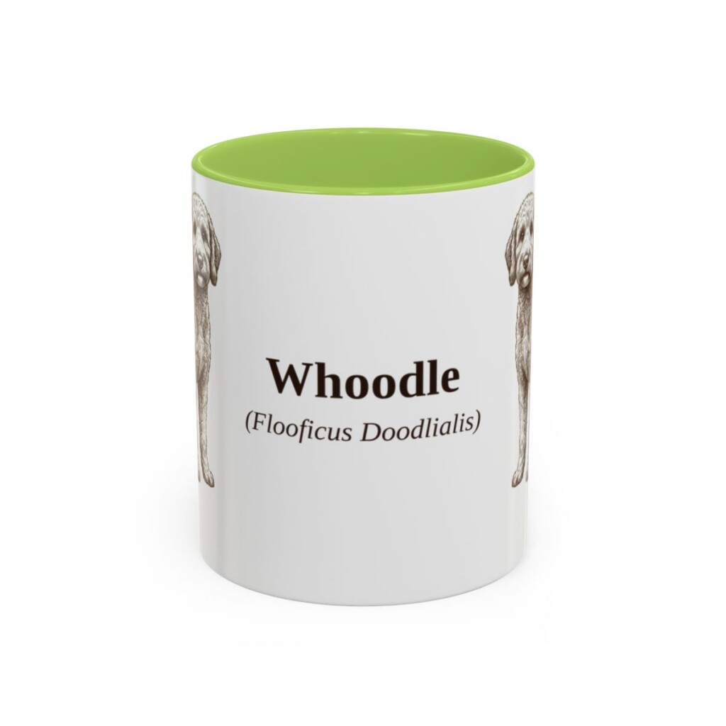 11oz Whoodle Latin Mug, Light Green, front view