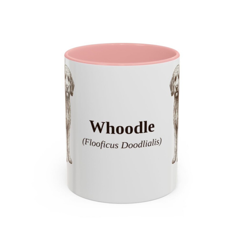 11oz Whoodle Latin Mug, Pink, front view