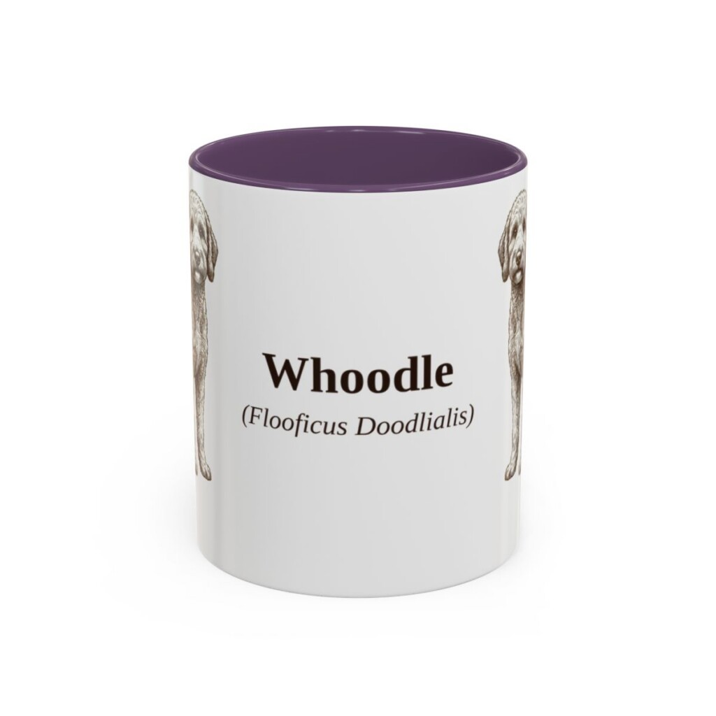 11oz Whoodle Latin Mug, Purple, front view