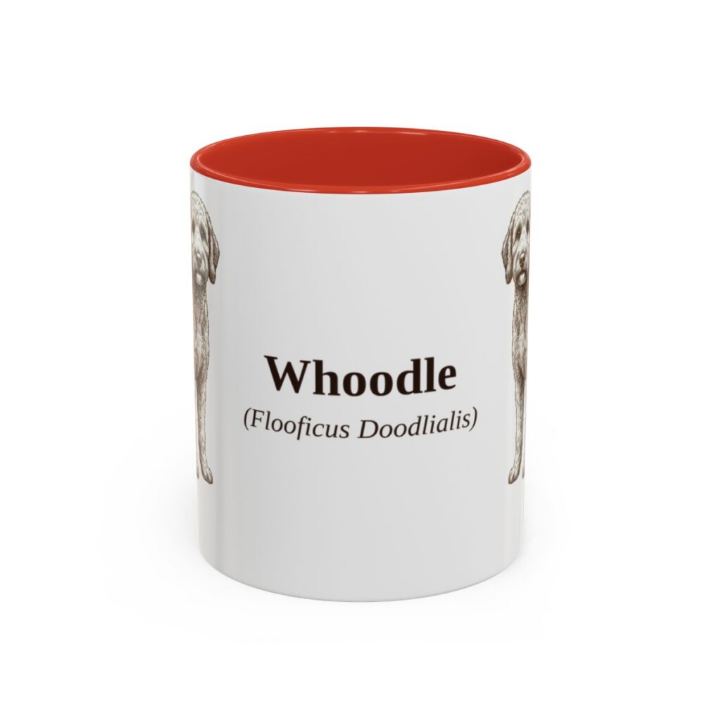 11oz Whoodle Latin Mug, Red, front view