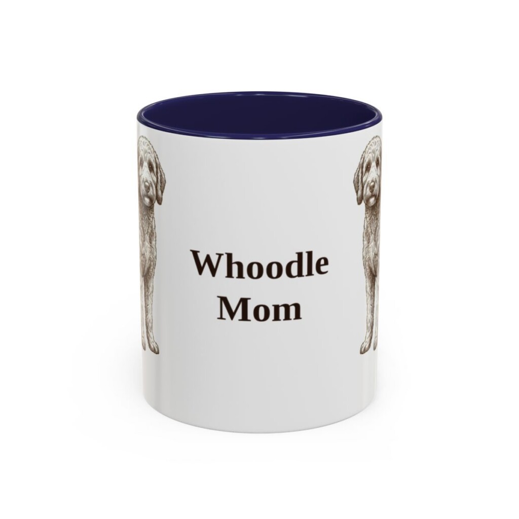 11oz Whoodle Dog Mom Mug, Navy, front view
