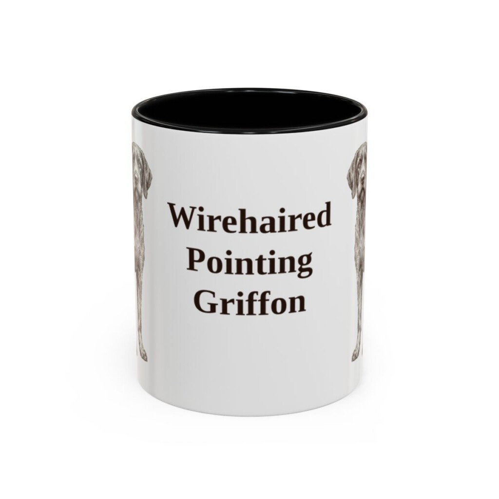 11oz Wirehaired Pointing Griffon Mug, Black, front view