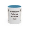 11oz Wirehaired Pointing Griffon Dog Dad Mug, Light Blue, front view