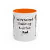 11oz Wirehaired Pointing Griffon Dog Dad Mug, Orange, front view