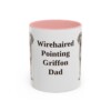 11oz Wirehaired Pointing Griffon Dog Dad Mug, Pink, front view