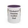 11oz Wirehaired Pointing Griffon Dog Dad Mug, Purple, front view