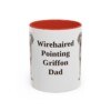 11oz Wirehaired Pointing Griffon Dog Dad Mug, Red, front view