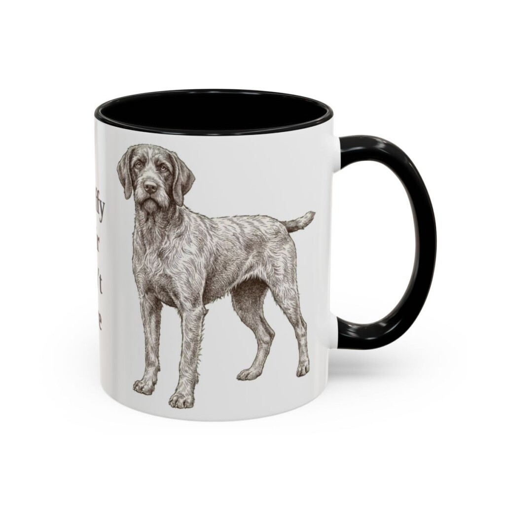 11oz Funny Wirehaired Pointing Griffon Mug, Black, right side view