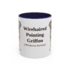 11oz Wirehaired Pointing Griffon Latin Mug, Navy, front view