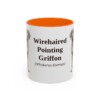 11oz Wirehaired Pointing Griffon Latin Mug, Orange, front view