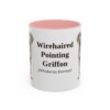 11oz Wirehaired Pointing Griffon Latin Mug, Pink, front view