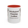 11oz Wirehaired Pointing Griffon Latin Mug, Red, front view