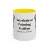 11oz Wirehaired Pointing Griffon Latin Mug, Yellow, front view