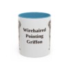11oz Wirehaired Pointing Griffon Mug, Light Blue, front view