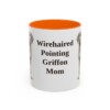 11oz Wirehaired Pointing Griffon Dog Mom Mug, Orange, front view