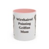11oz Wirehaired Pointing Griffon Dog Mom Mug, Pink, front view