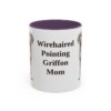 11oz Wirehaired Pointing Griffon Dog Mom Mug, Purple, front view