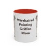 11oz Wirehaired Pointing Griffon Dog Mom Mug, Red, front view