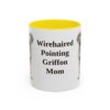 11oz Wirehaired Pointing Griffon Dog Mom Mug, Yellow, front view