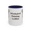 11oz Wirehaired Pointing Griffon Mug, Navy, front view