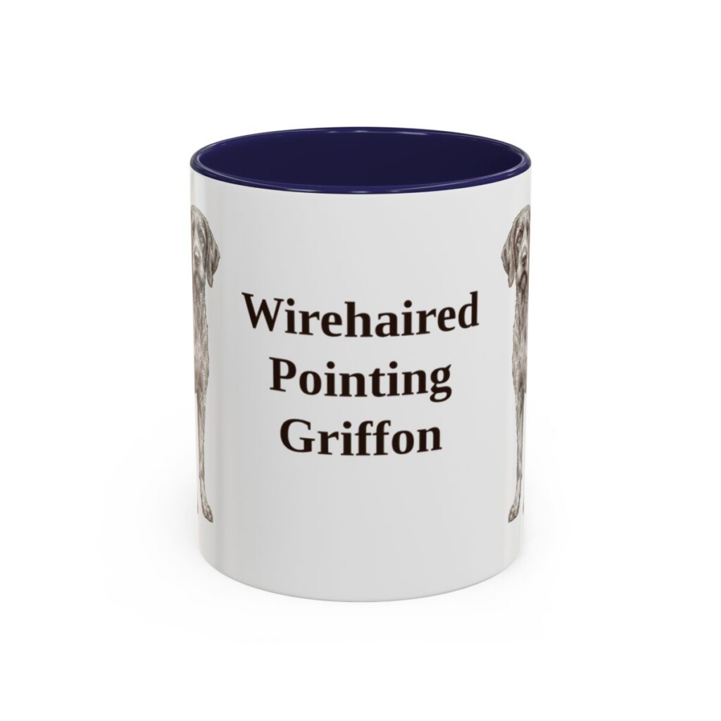 11oz Wirehaired Pointing Griffon Mug, Navy, front view