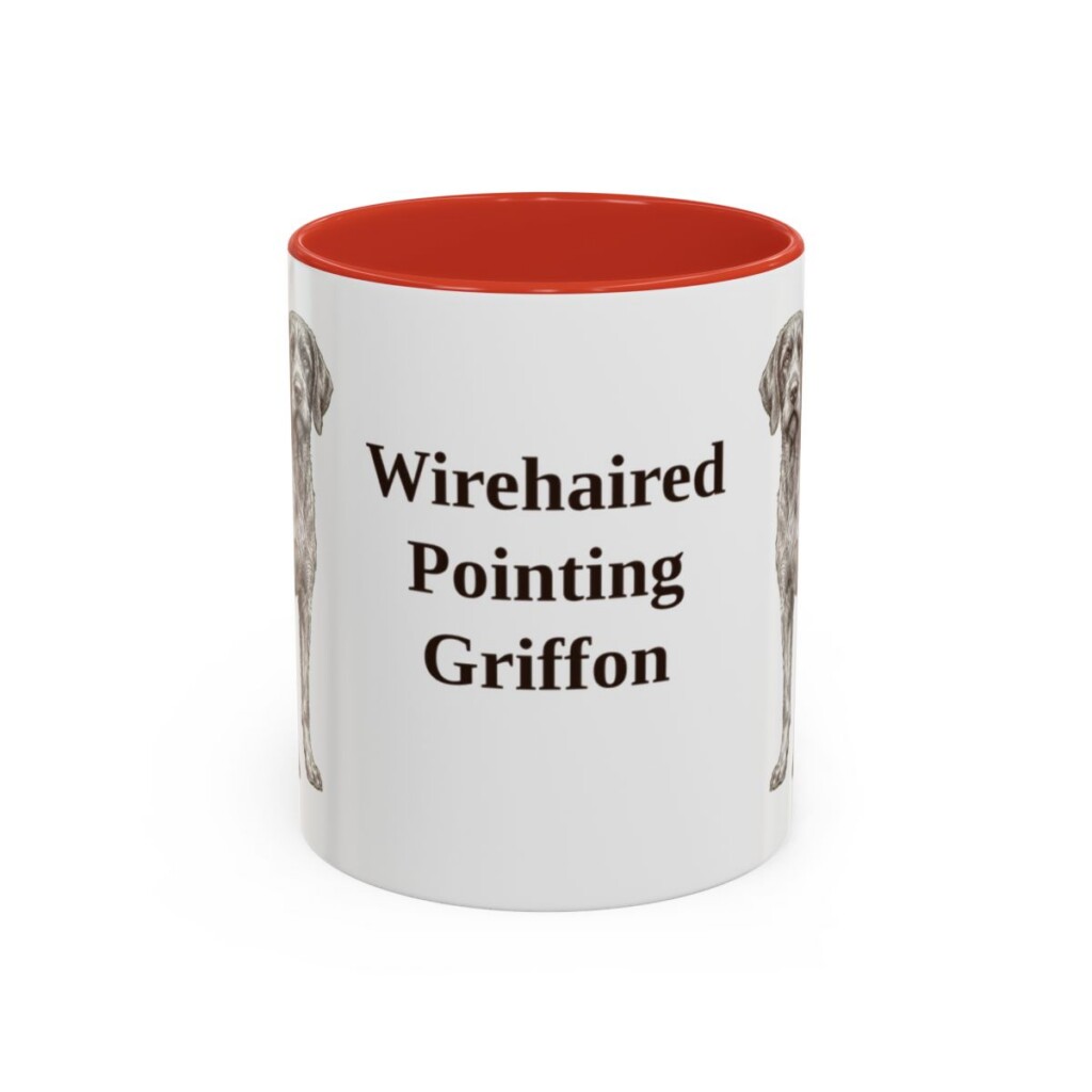 11oz Wirehaired Pointing Griffon Mug, Red, front view