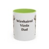11oz Wirehaired Vizsla Dog Dad Mug, Light Green, front view