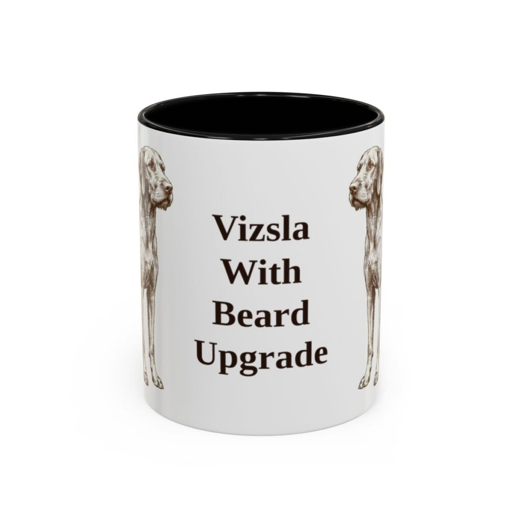 11oz Funny Wirehaired Vizsla Mug, Black, front view