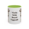 11oz Funny Wirehaired Vizsla Mug, Light Green, front view