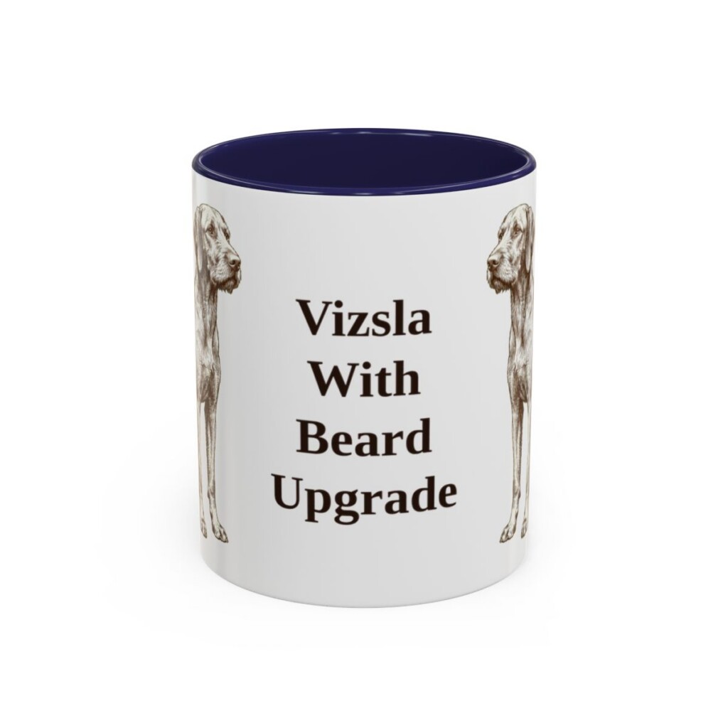 11oz Funny Wirehaired Vizsla Mug, Navy, front view
