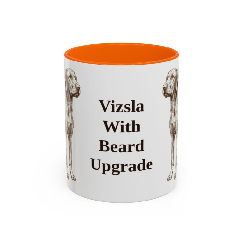 11oz Funny Wirehaired Vizsla Mug, Orange, front view