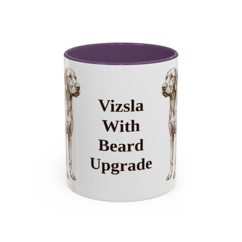 11oz Funny Wirehaired Vizsla Mug, Purple, front view