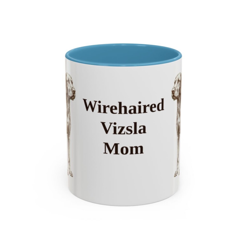 11oz-wirehaired-vizsla-mug-mom-light-blue 11oz Wirehaired Vizsla Dog Mom Mug, Light Blue, front view