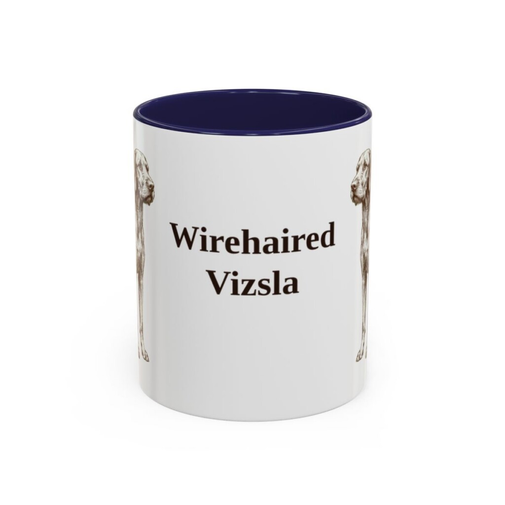 11oz Wirehaired Vizsla Mug, Navy, front view