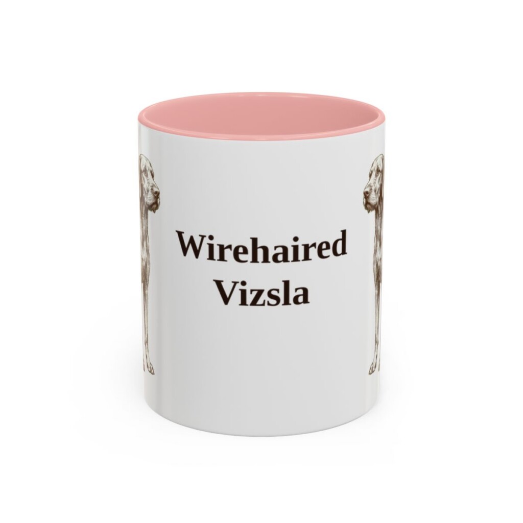 11oz Wirehaired Vizsla Mug, Pink, front view