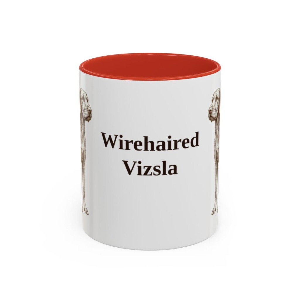 11oz Wirehaired Vizsla Mug, Red, front view