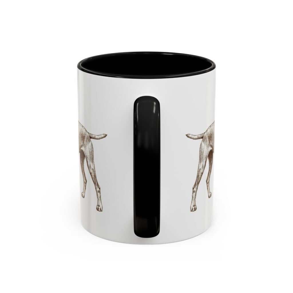 11oz Wirehaired Vizsla Mug, Black, back view