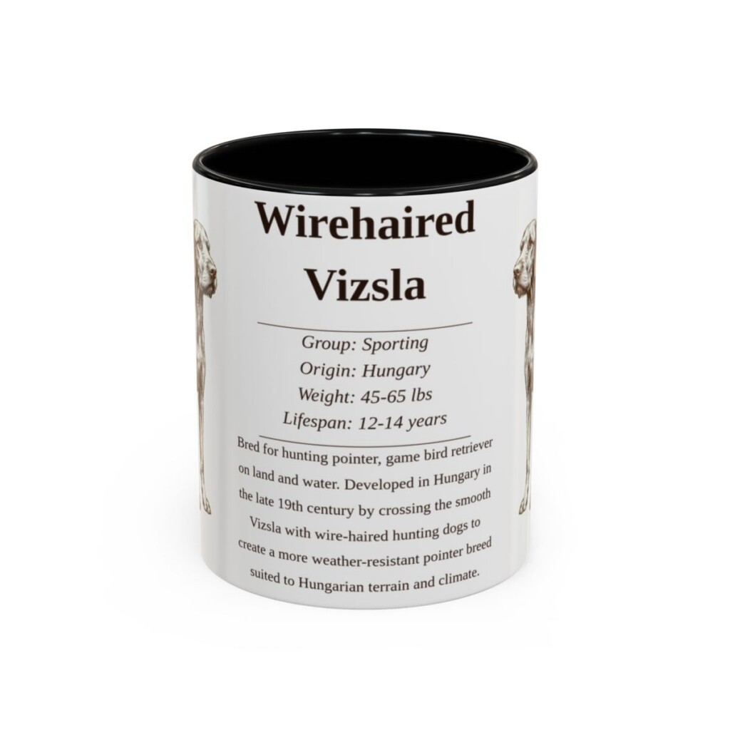 11oz Wirehaired Vizsla Mug, Black, front view