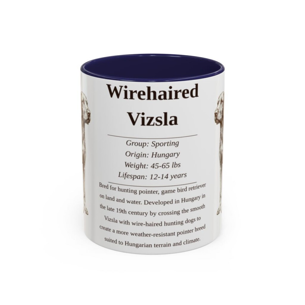 11oz Wirehaired Vizsla Mug, Navy, front view