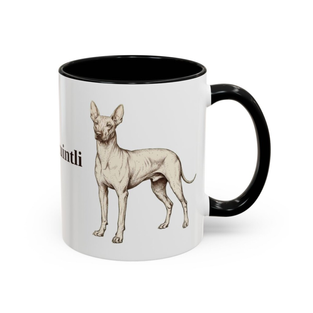 11oz Xoloitzcuintli Mug, Black, right side view