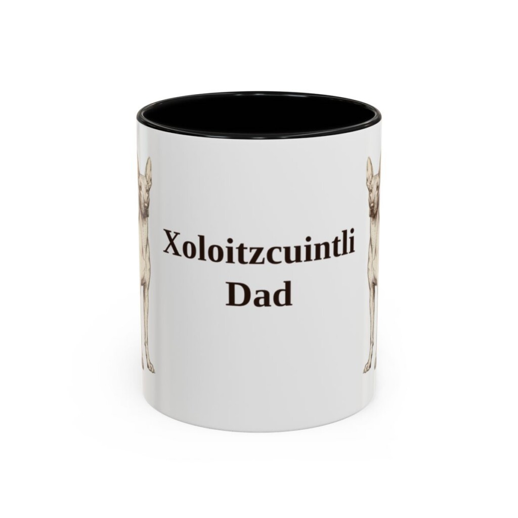 11oz Xoloitzcuintli Dog Dad Mug, Black, front view