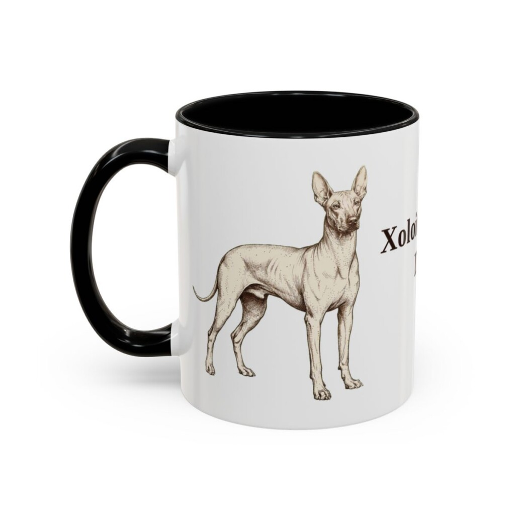 11oz Xoloitzcuintli Dog Dad Mug, Black, left side view