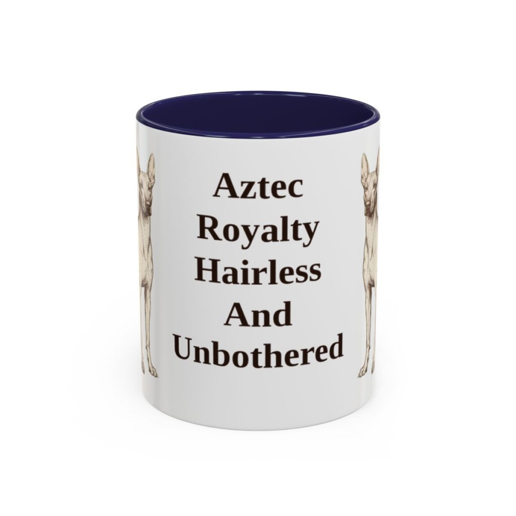 11oz Funny Xoloitzcuintli Mug, Navy, front view
