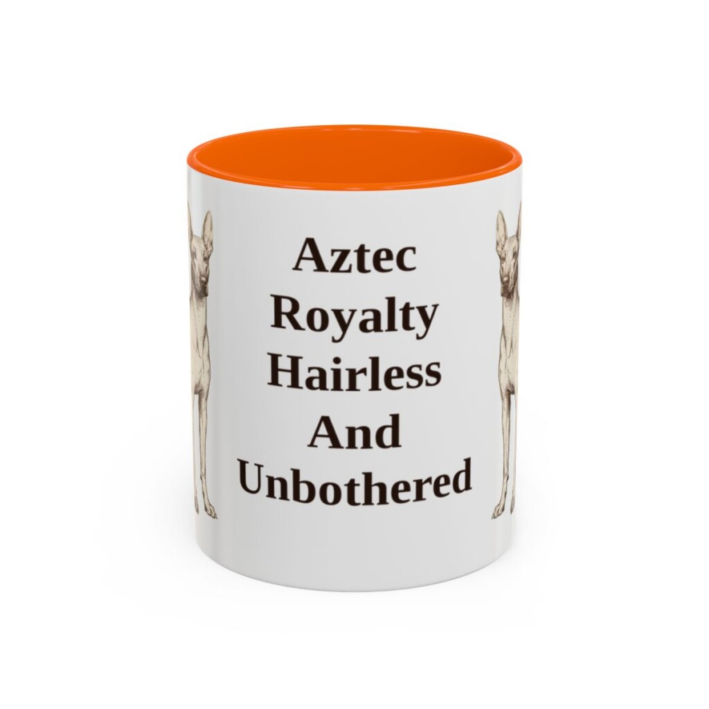 11oz Funny Xoloitzcuintli Mug, Orange, front view