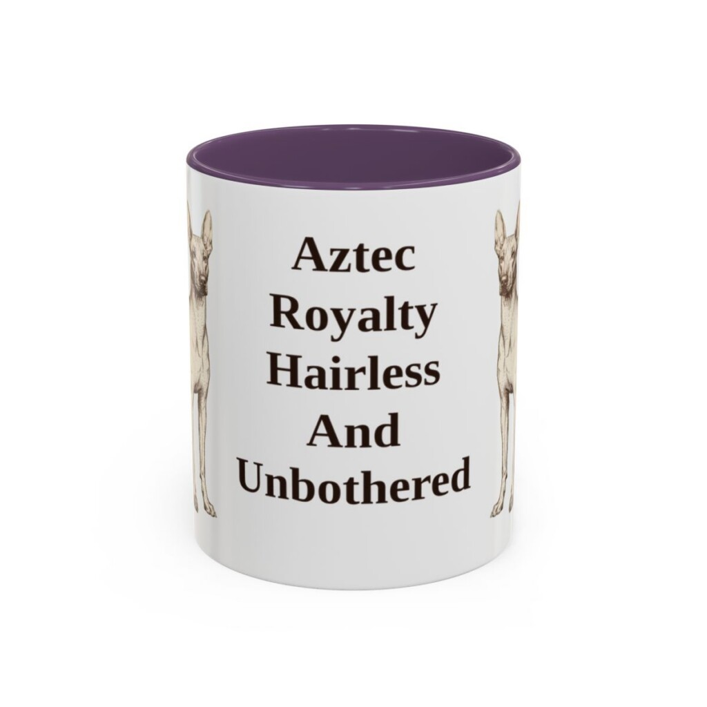 11oz Funny Xoloitzcuintli Mug, Purple, front view