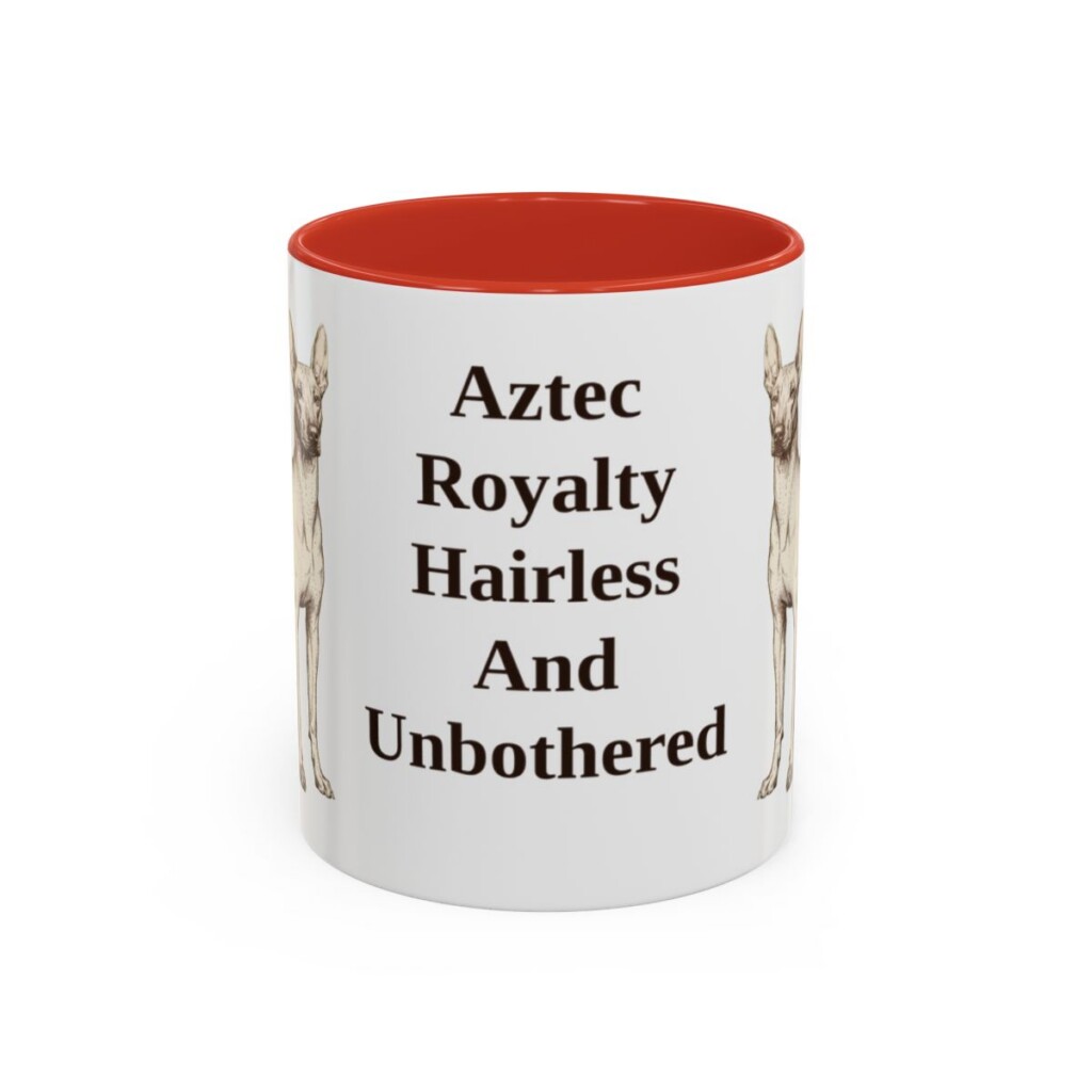 11oz Funny Xoloitzcuintli Mug, Red, front view