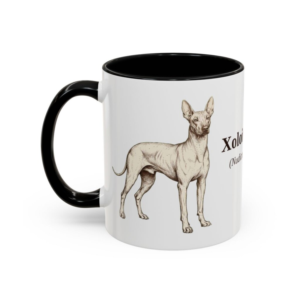 11oz Xoloitzcuintli Latin Mug, Black, left side view