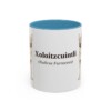 11oz Xoloitzcuintli Latin Mug, Light Blue, front view