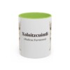 11oz Xoloitzcuintli Latin Mug, Light Green, front view