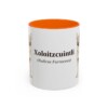 11oz Xoloitzcuintli Latin Mug, Orange, front view